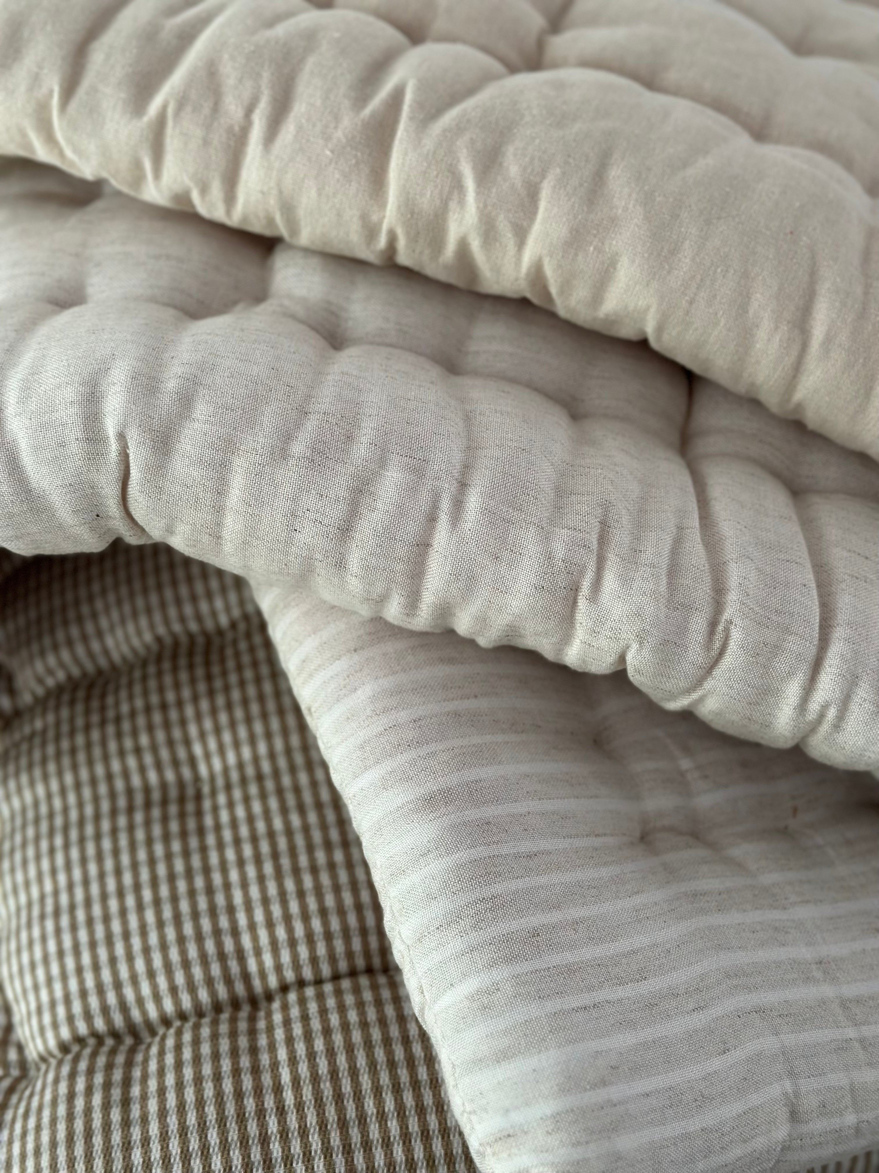 Linen Mattress Natural Stripe