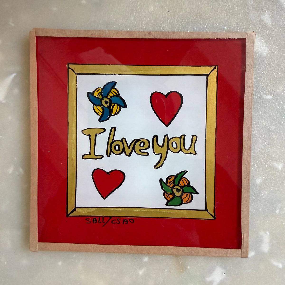 I Love You Painting White - Mini