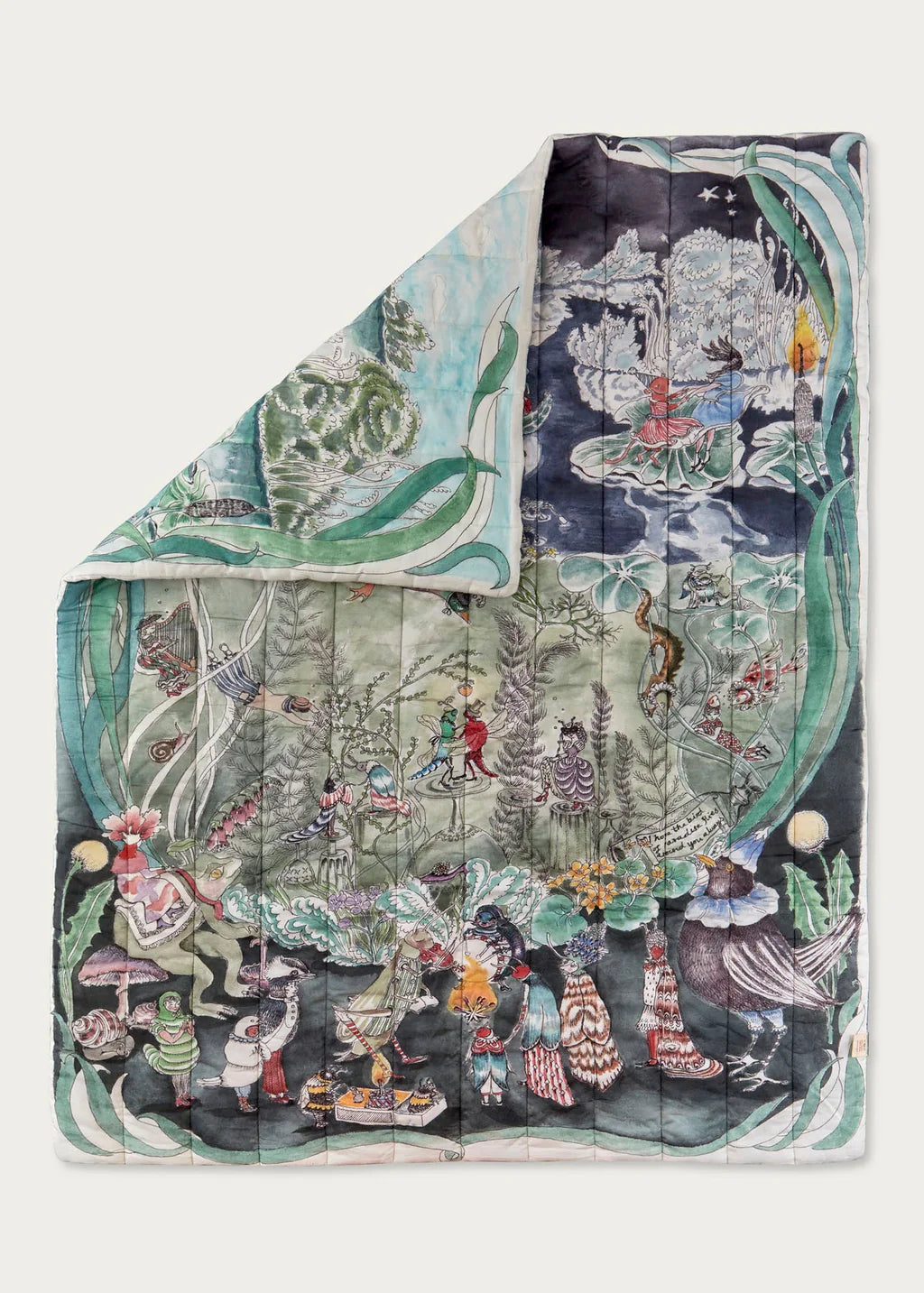 Reversible Quilted Blanket The Pond Dance