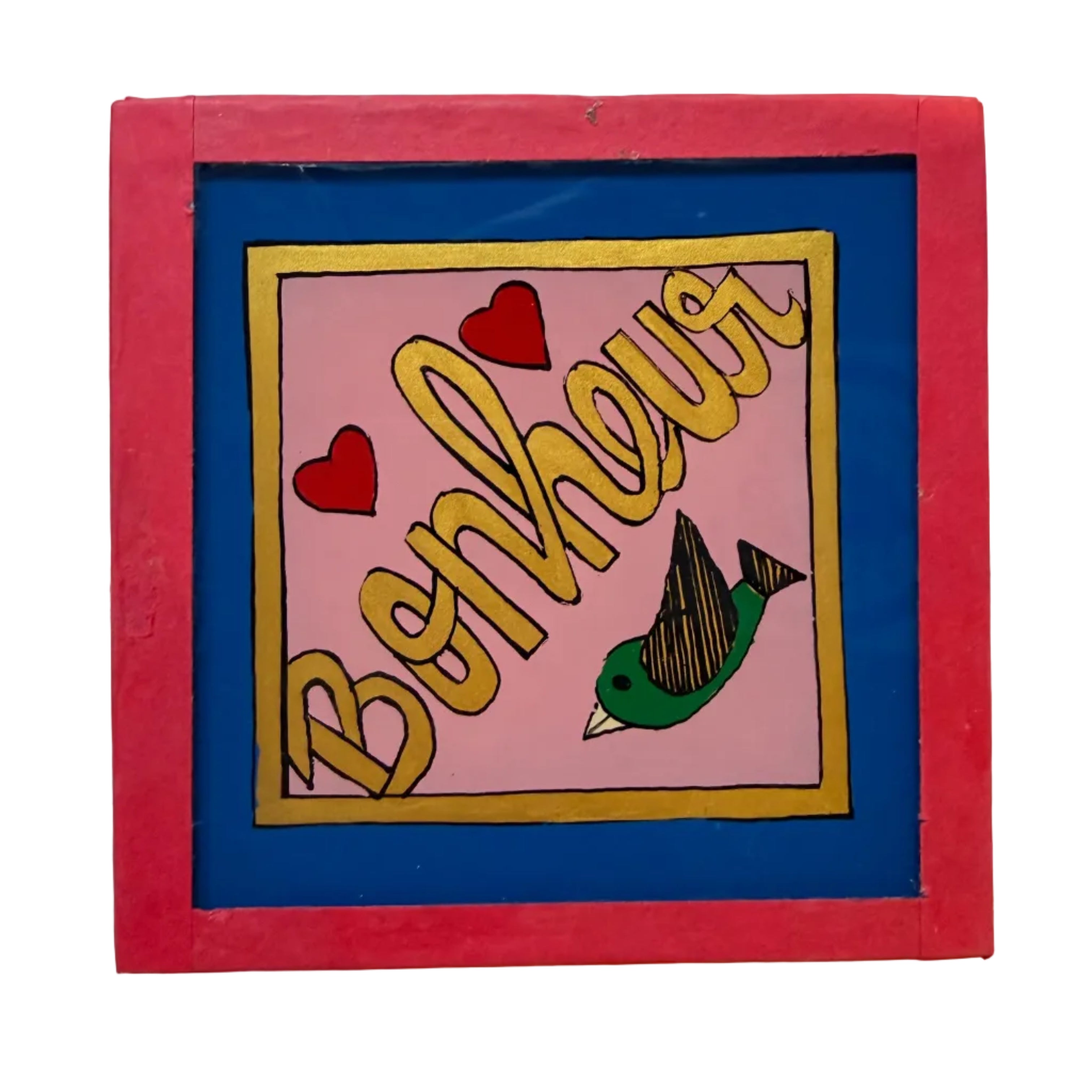 Bonheur painting Navy Pink - Mini