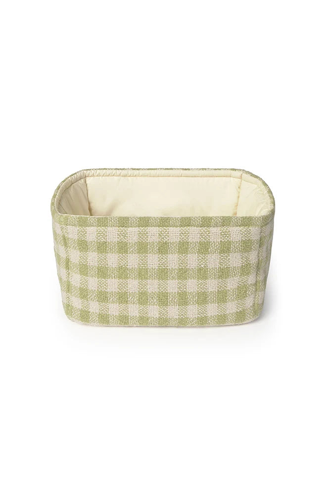 Quilted Basket Vichy Matcha