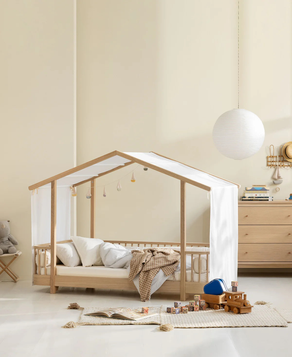 Wood Original Huisbed Wit/Eiken