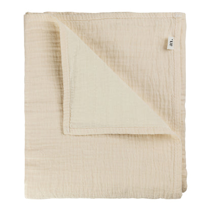 Muslin swaddle by annur with Bonjour embroidery in baobab colour