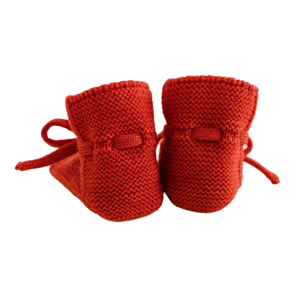 Merino Baby Booties Red