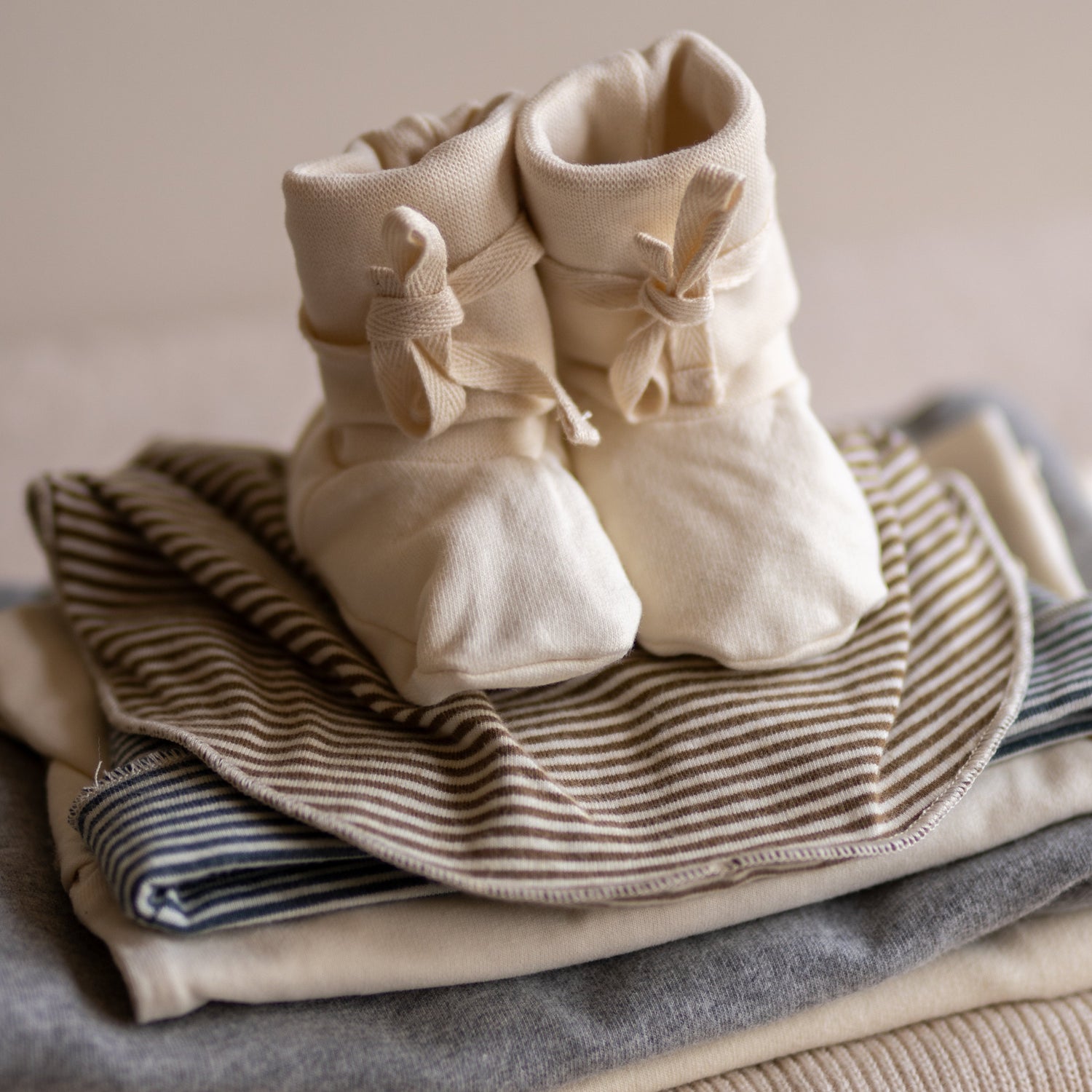 Slabbetje Woody Cream Gestreept