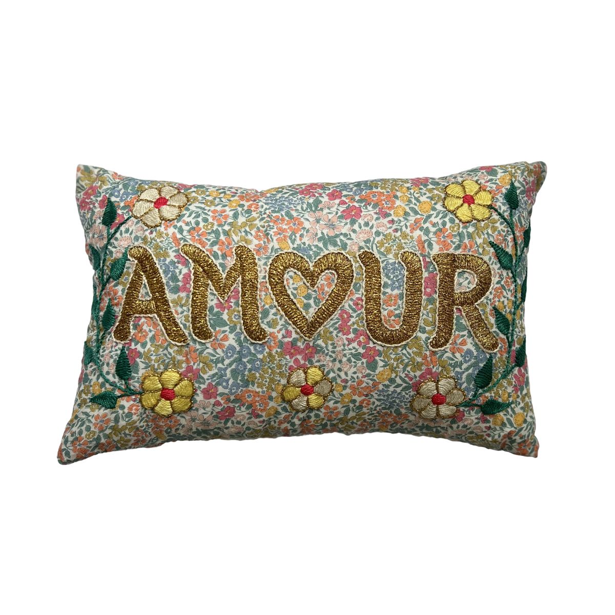 Mini embroidered cushion AMOUR