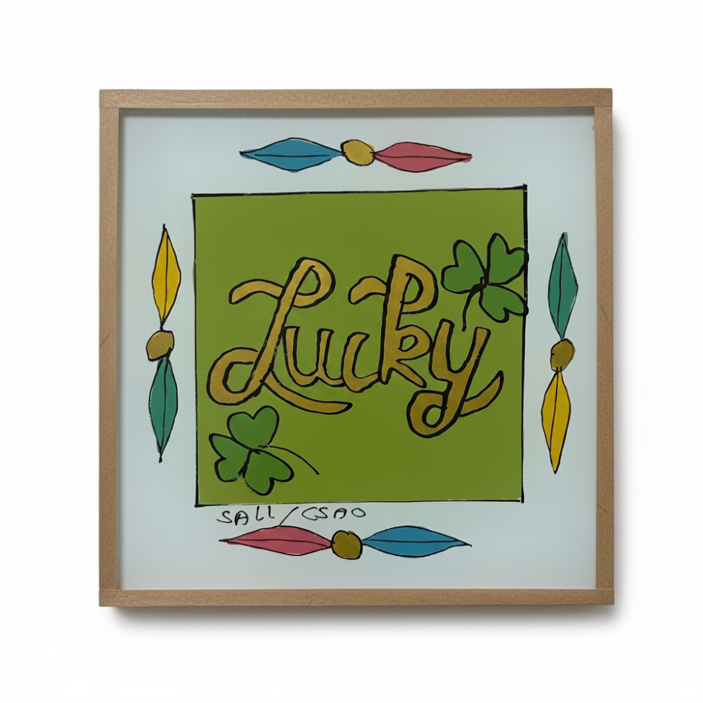 Framed artwork with &