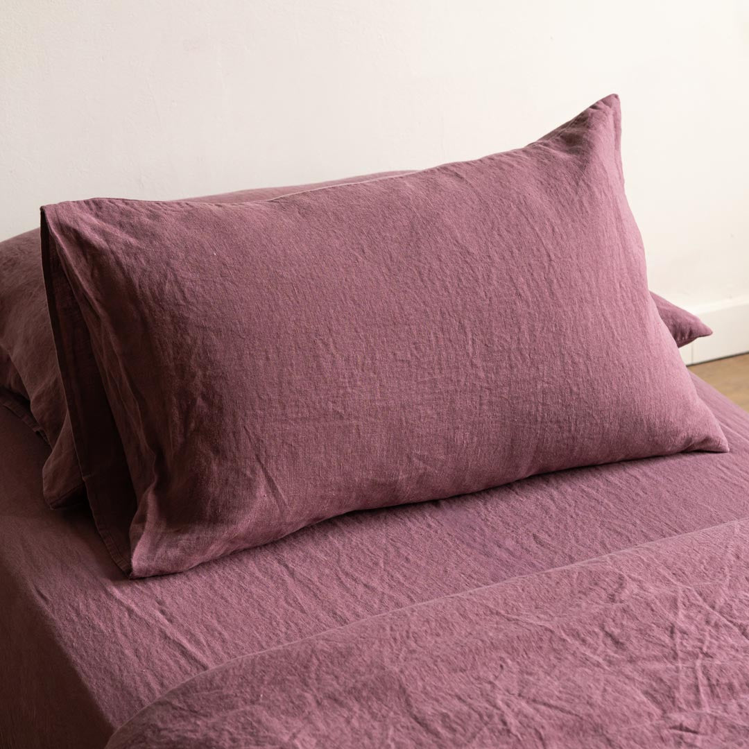 Linen Pillow Cover Plum