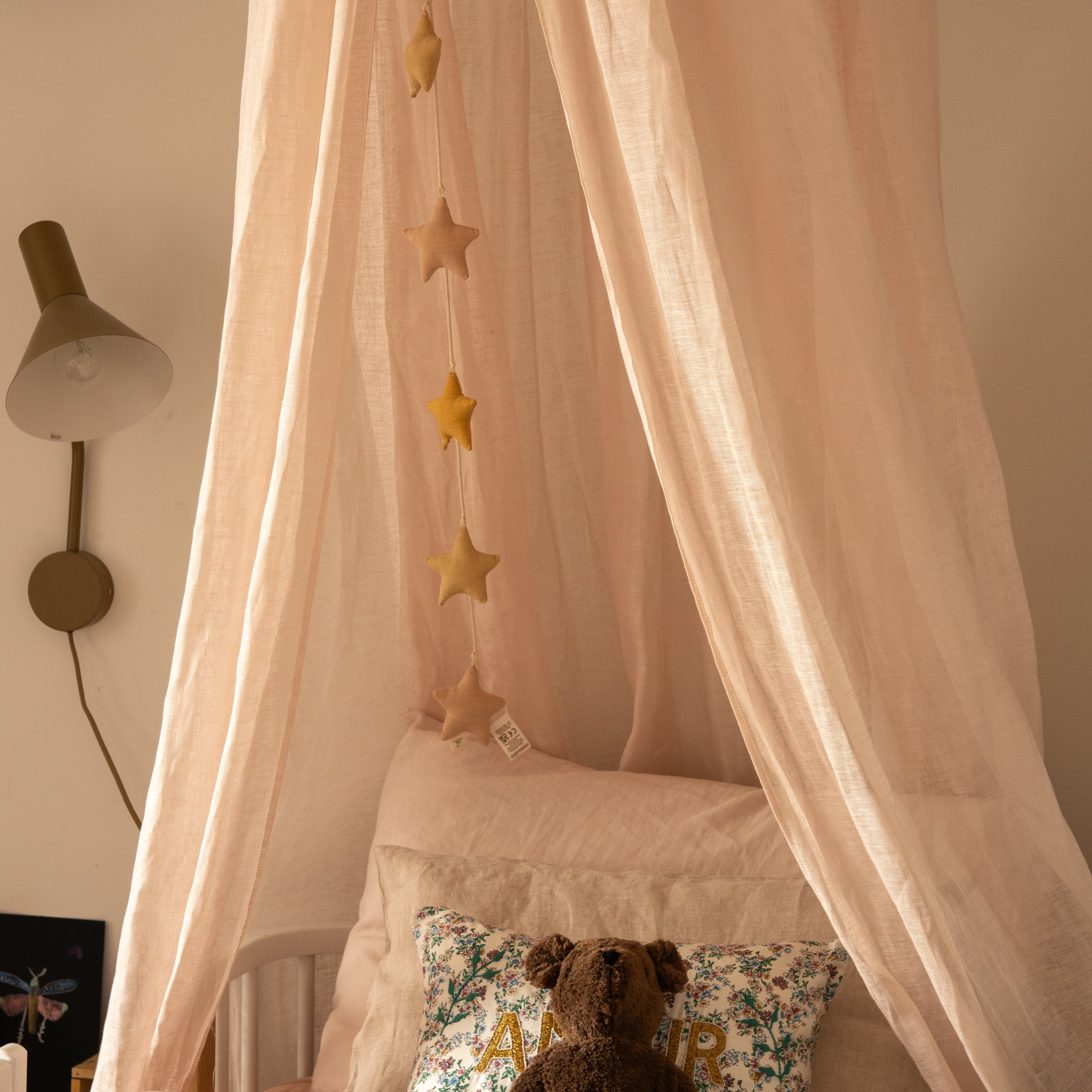 Linen Bed Canopy - Craie