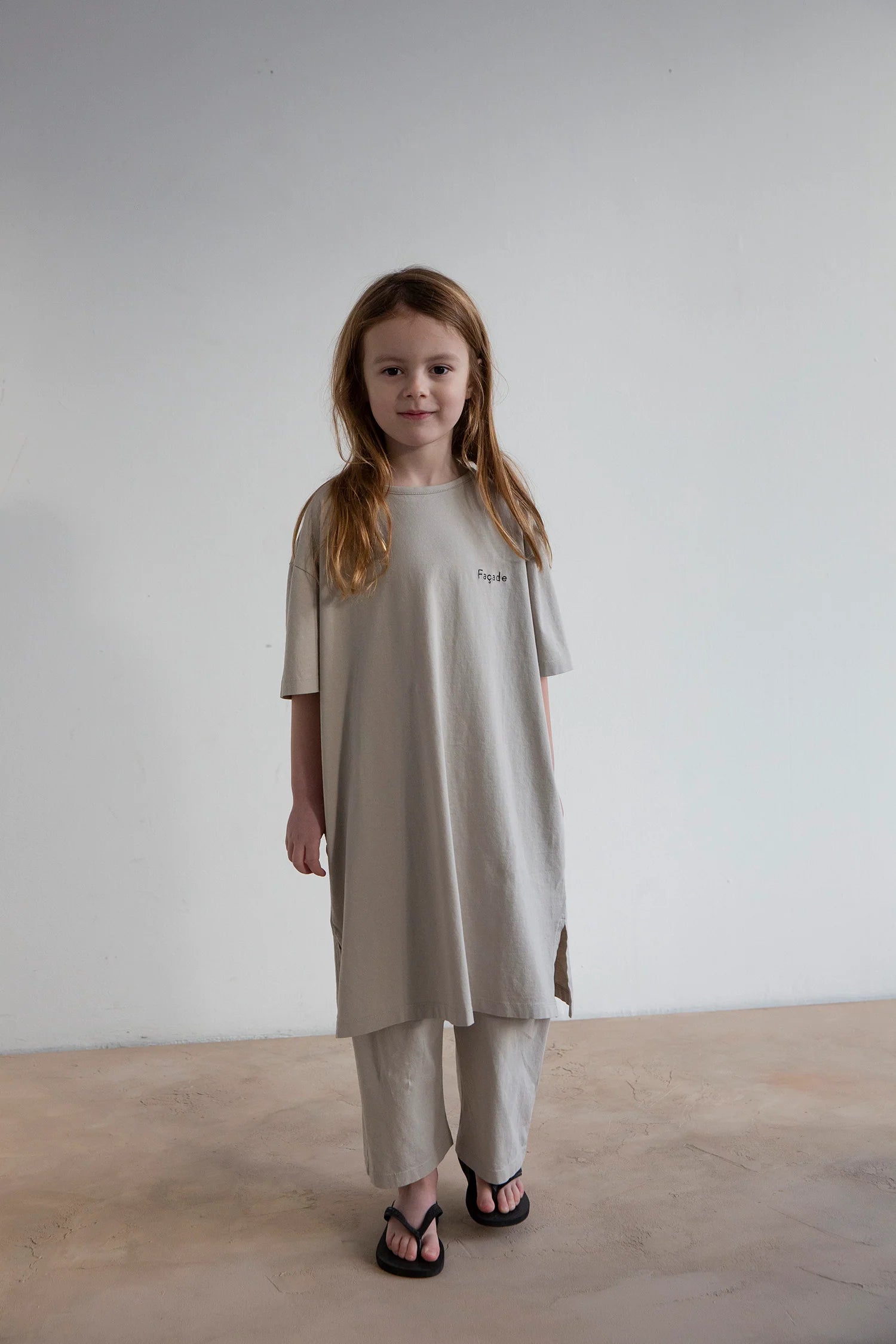 Noun Tee Dress With Ribbons - Light Grey