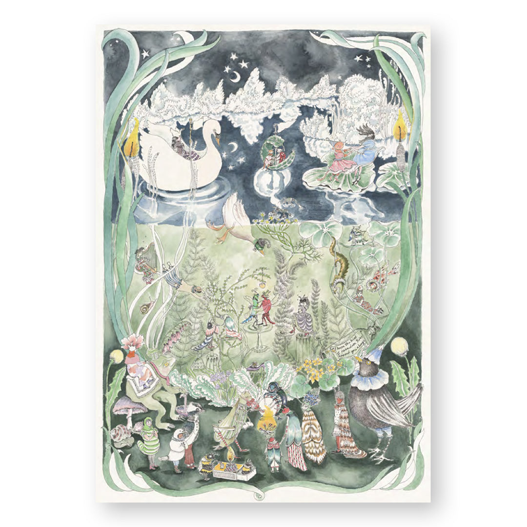 Reversible Quilted Blanket The Pond Dance