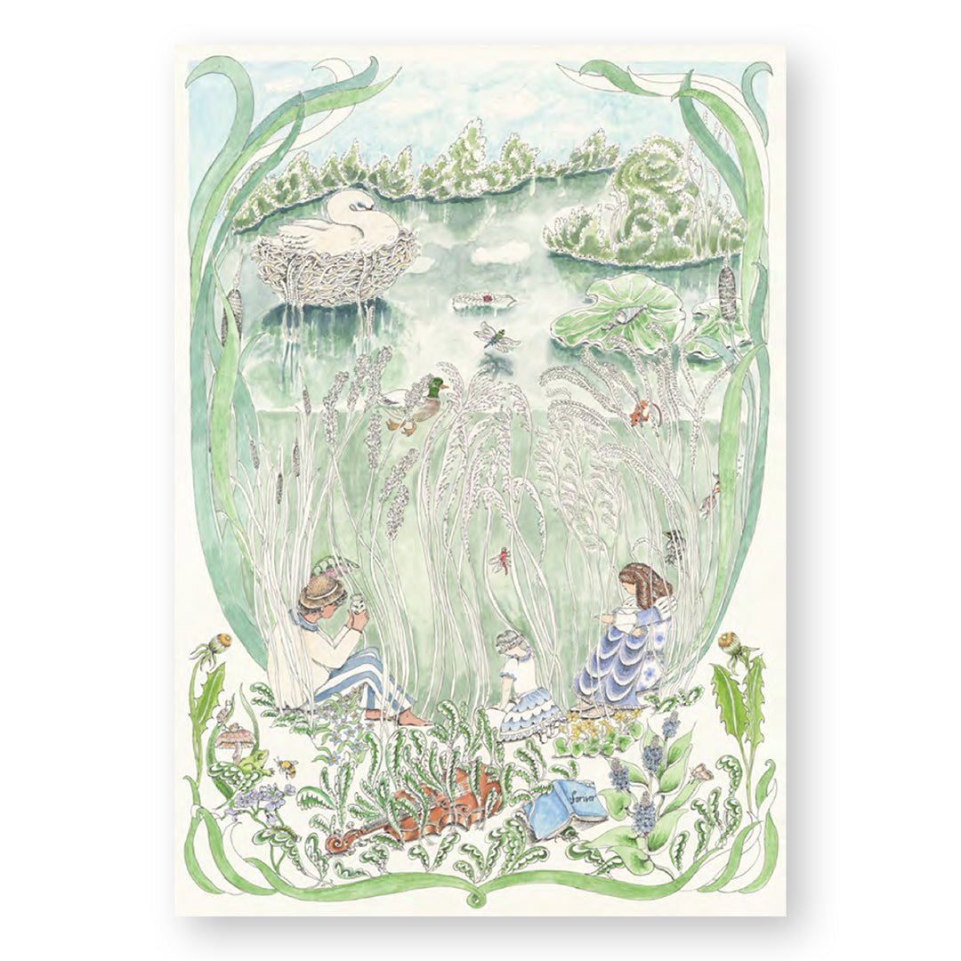 Reversible Quilted Blanket The Pond Dance