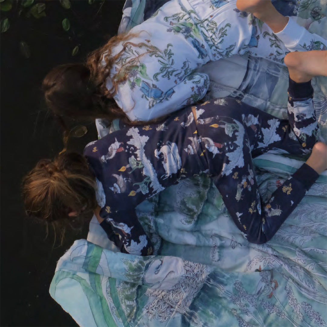 Reversible Quilted Blanket The Pond Dance