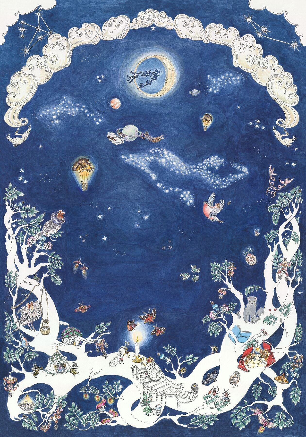 Geboorteposter Space above the Ground - Nacht
