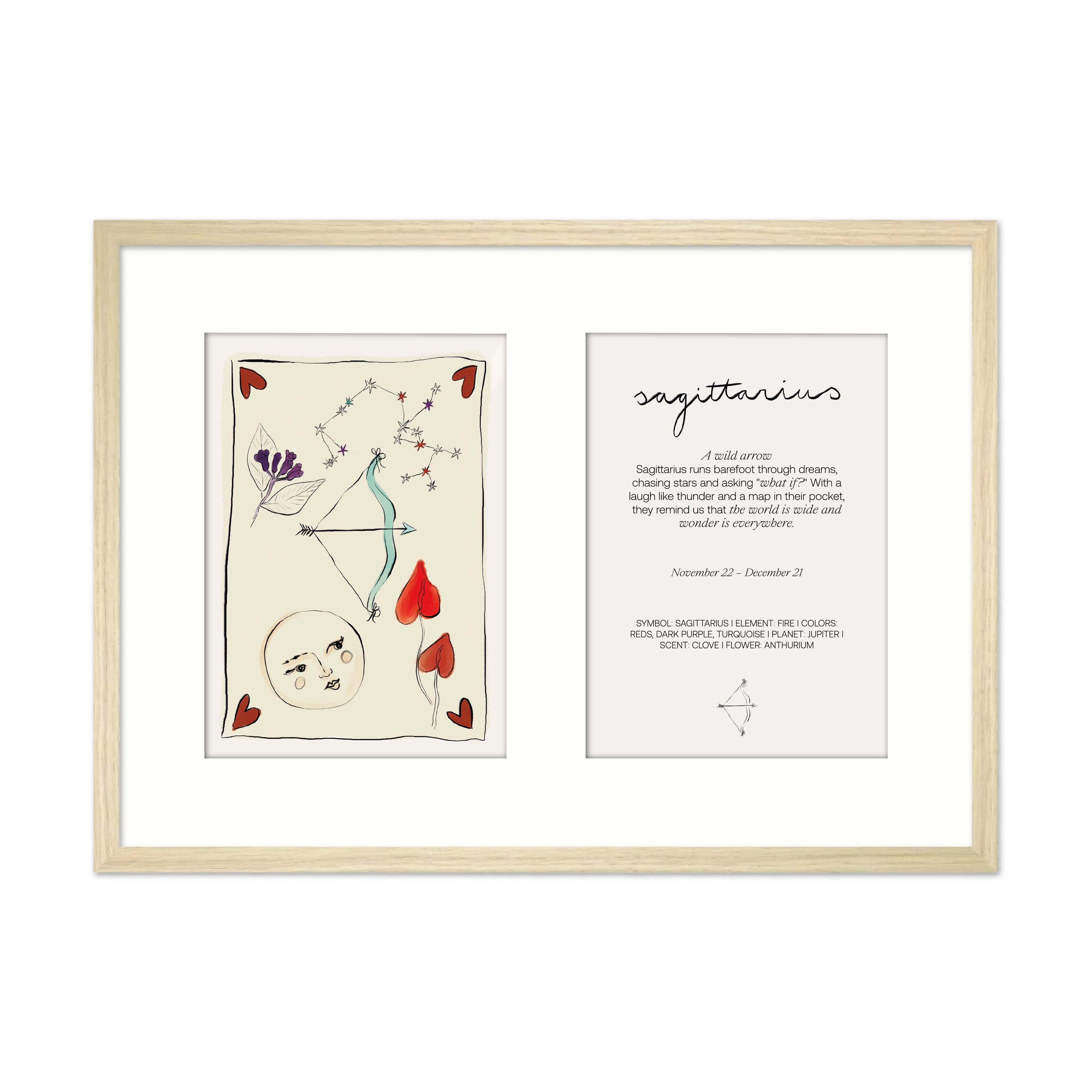 Framed Zodiac Sign Poster Double Sagittarius