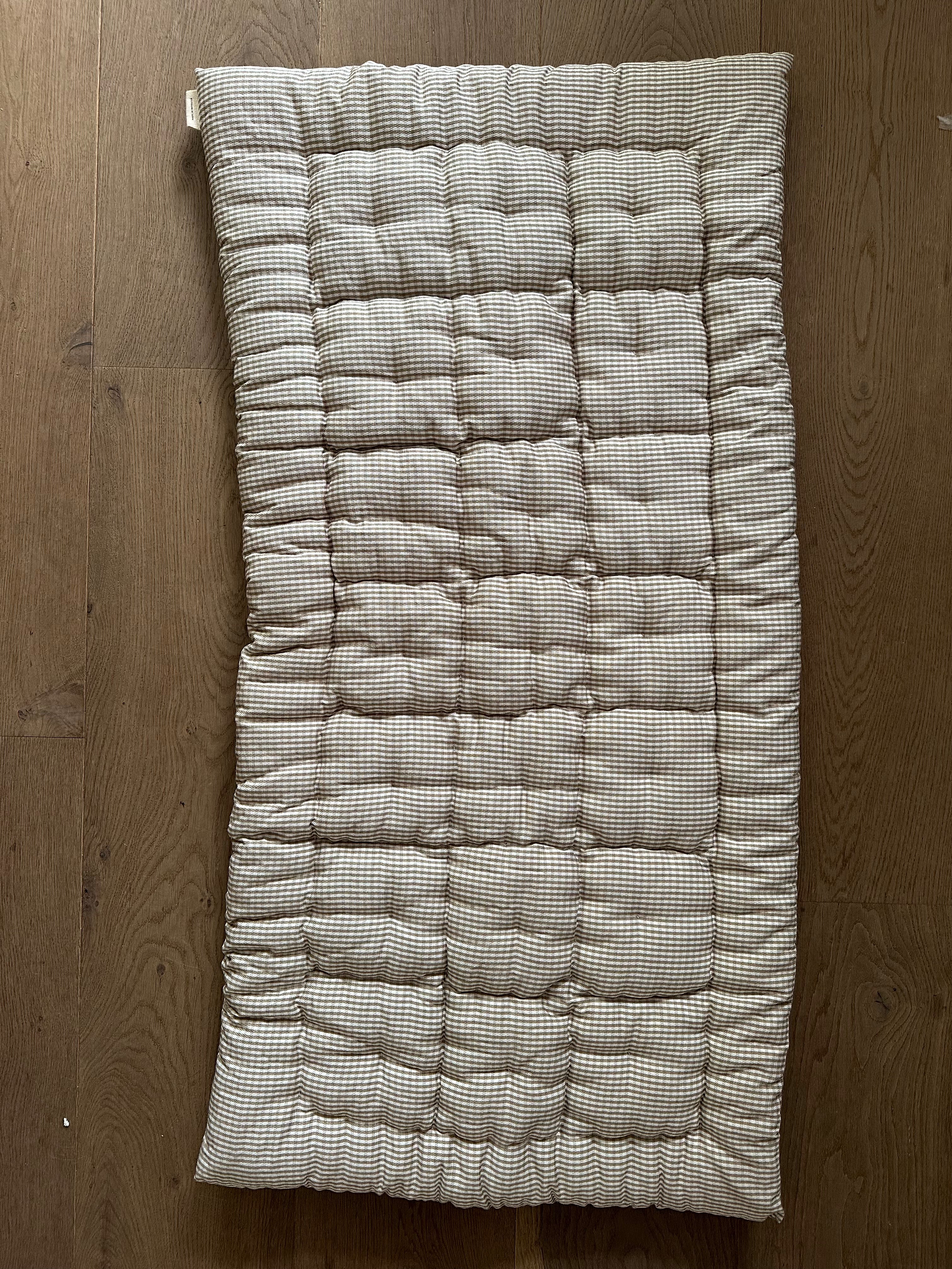Linen Mattress Beige Checkered