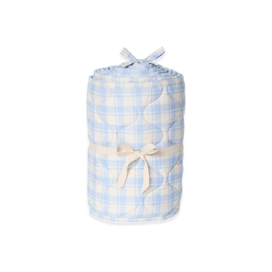 Quilted Crib Bumper Plaid Sky Blue - Garbo & Friends