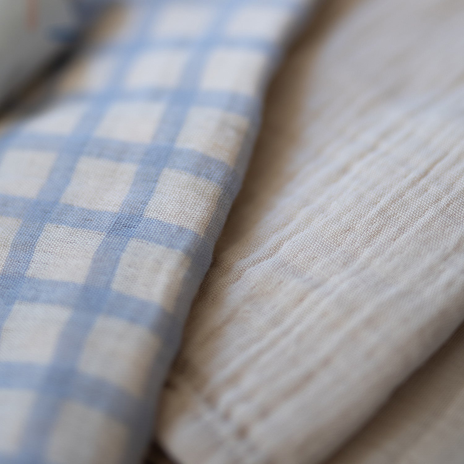 Mousseline Hydrofiele doeken – Set van 2 | Gingham Sky