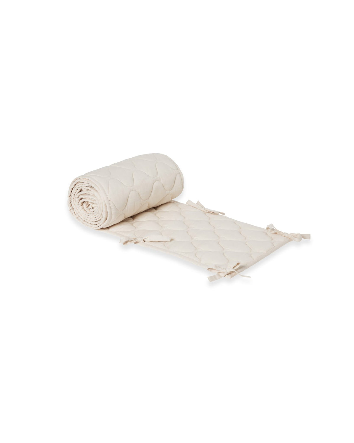 Garbo and Friends satin quilted crib bumper in Ecru, The Archive Store