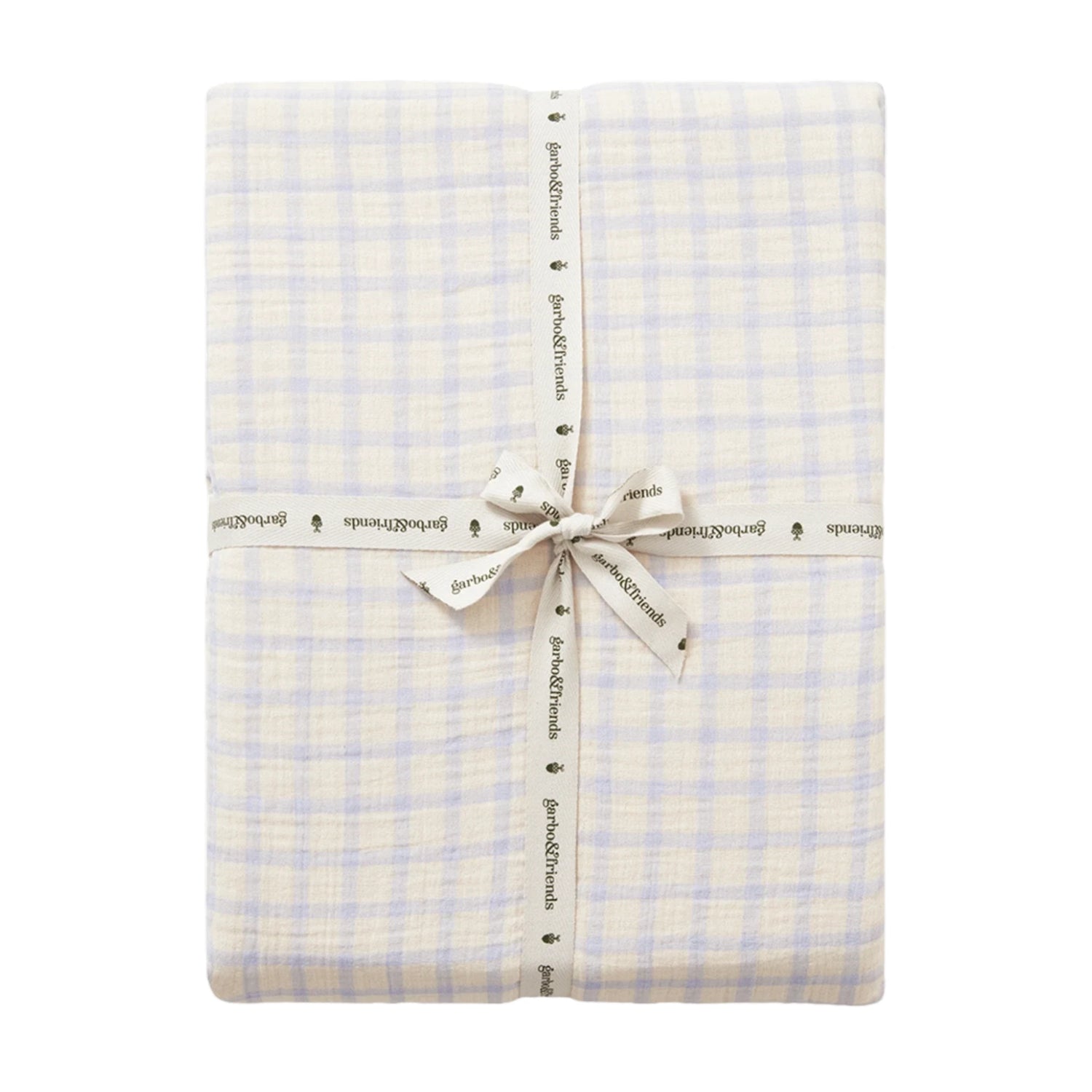 Fitted Sheet Gingham Sky Blue