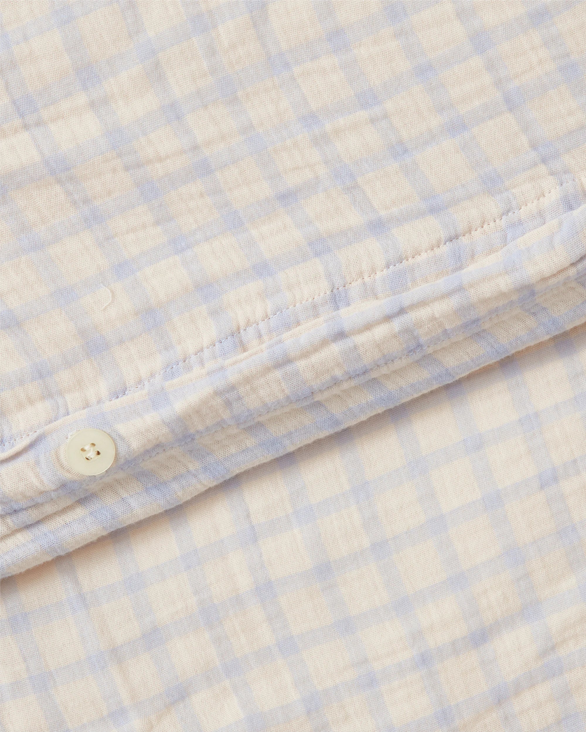 Bed Set Gingham Sky Blue