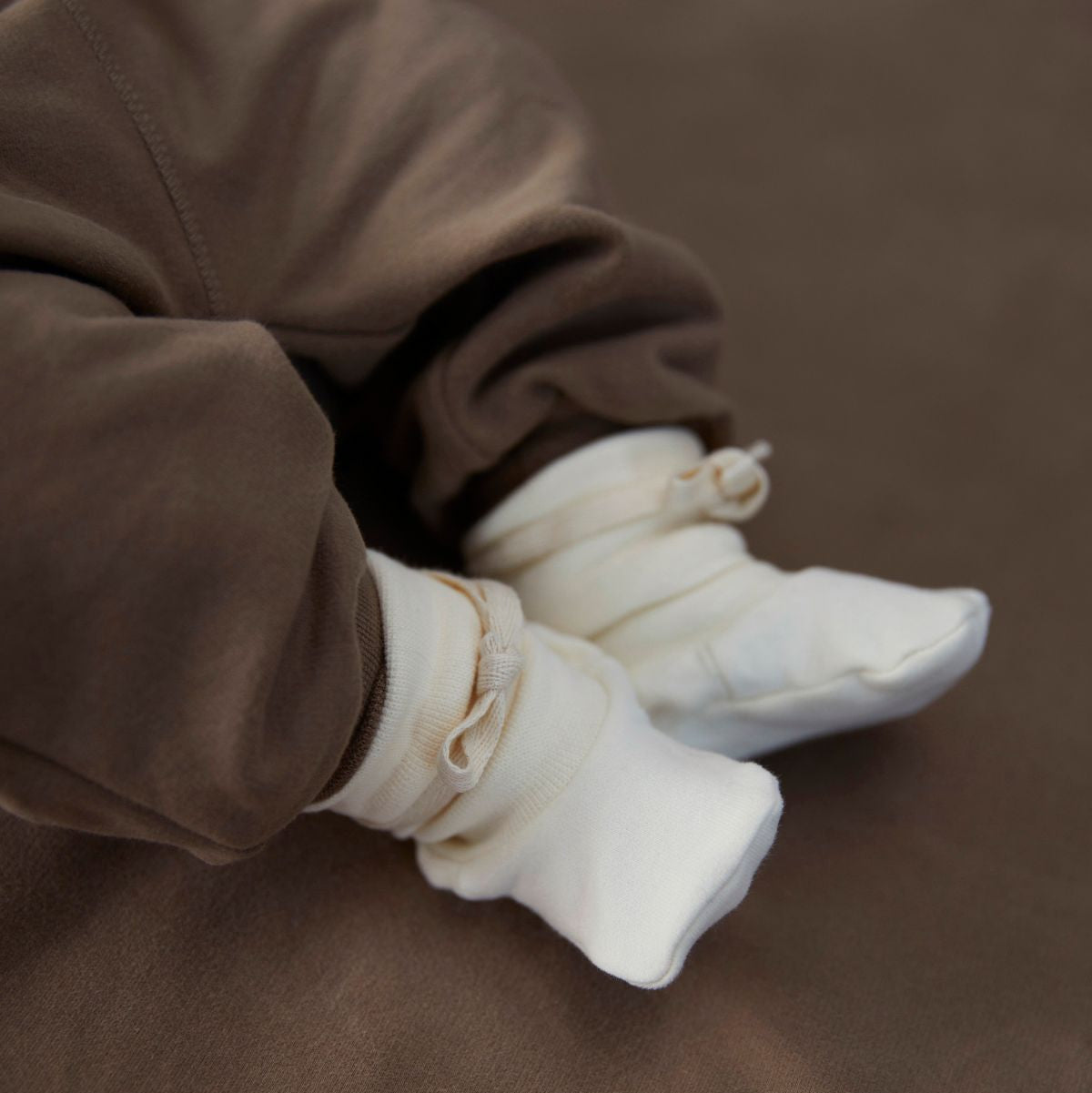 Ribbed Baby Booties Cream