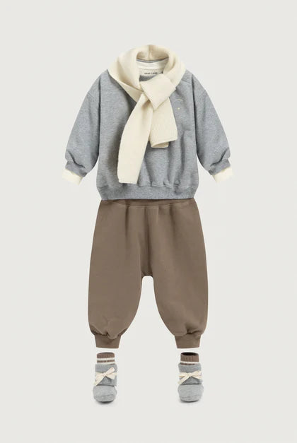 Dropped Shoulder Sweater Grey Melange