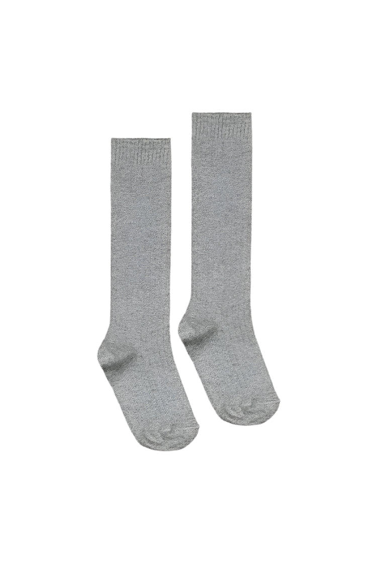Long Ribbed Socks Grey Melange