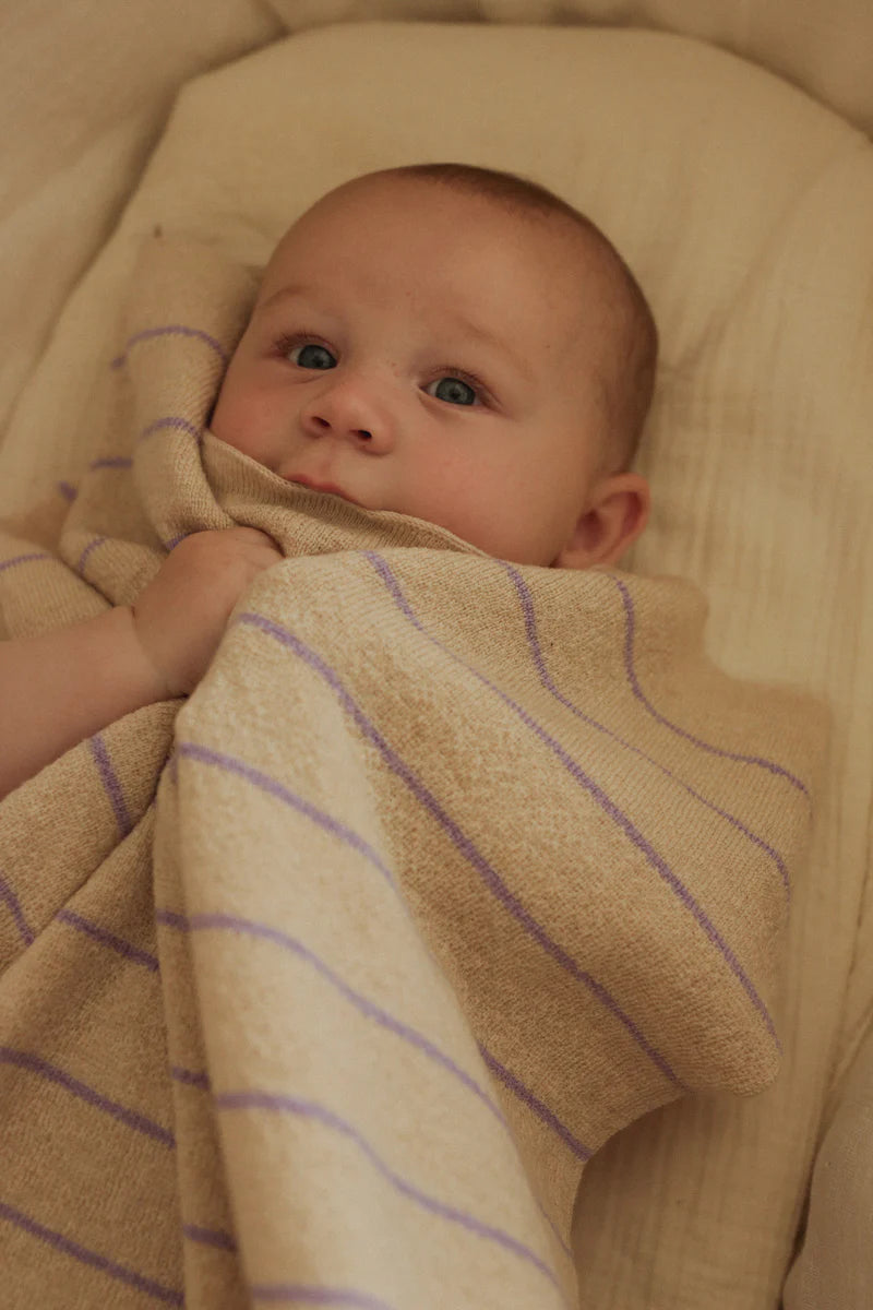 Merino Blanket Harry Cream/Lilac