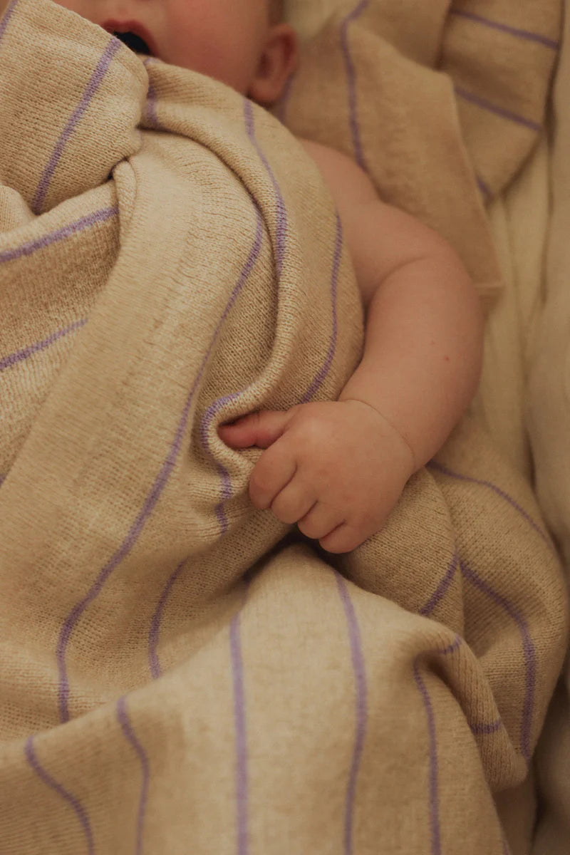 Merino Blanket Harry Cream/Lilac