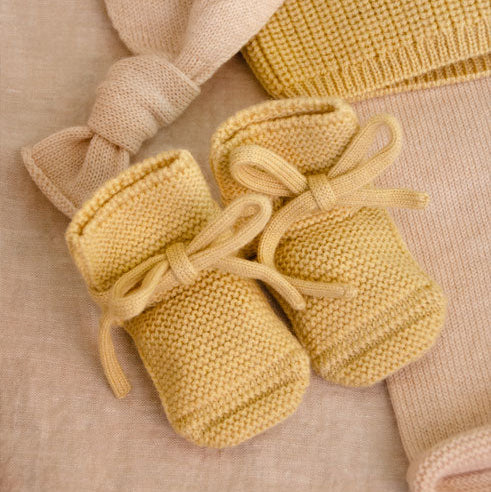 Merinowol Baby Slofjes Licht Geel