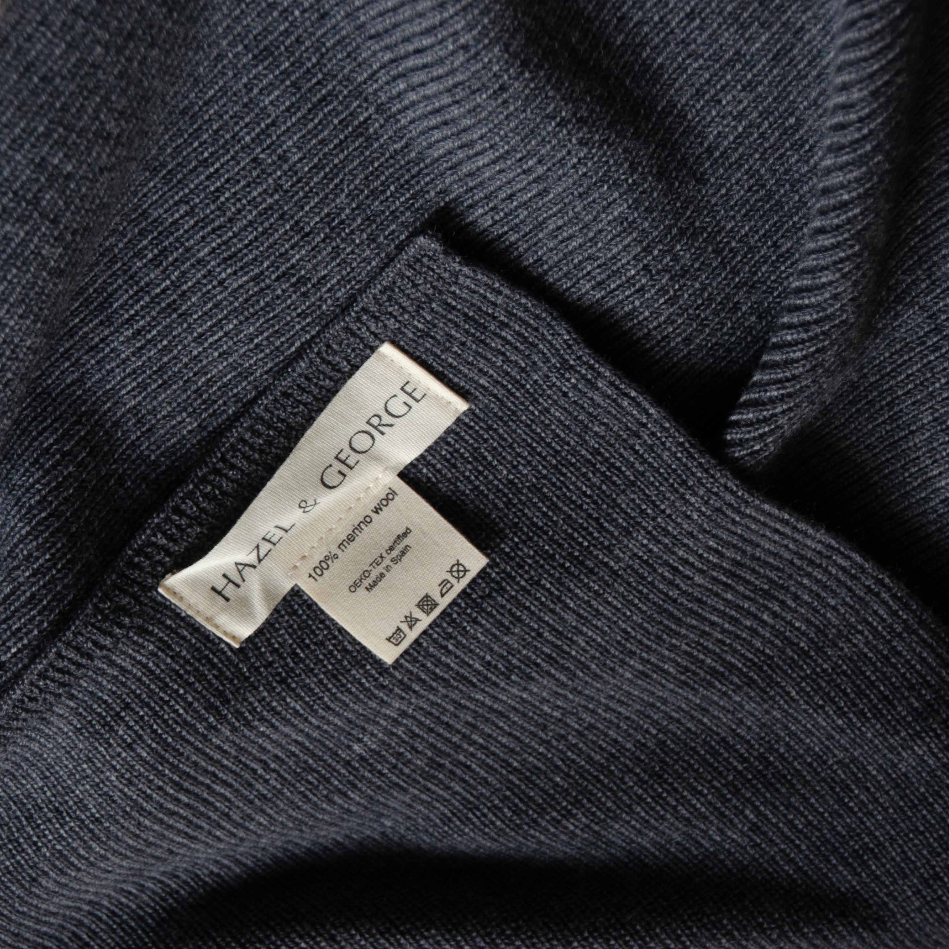 Hazel Merino Baby Blanket Charcoal