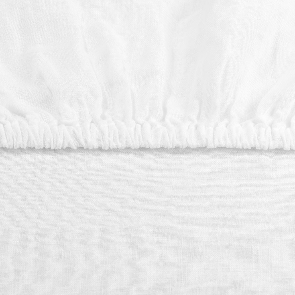 Linen Fitted Sheet Blanc