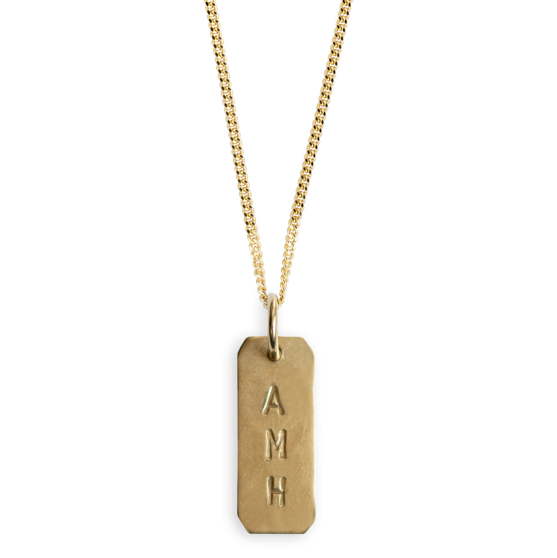 Rectangular Initial Hanger 14K Goud
