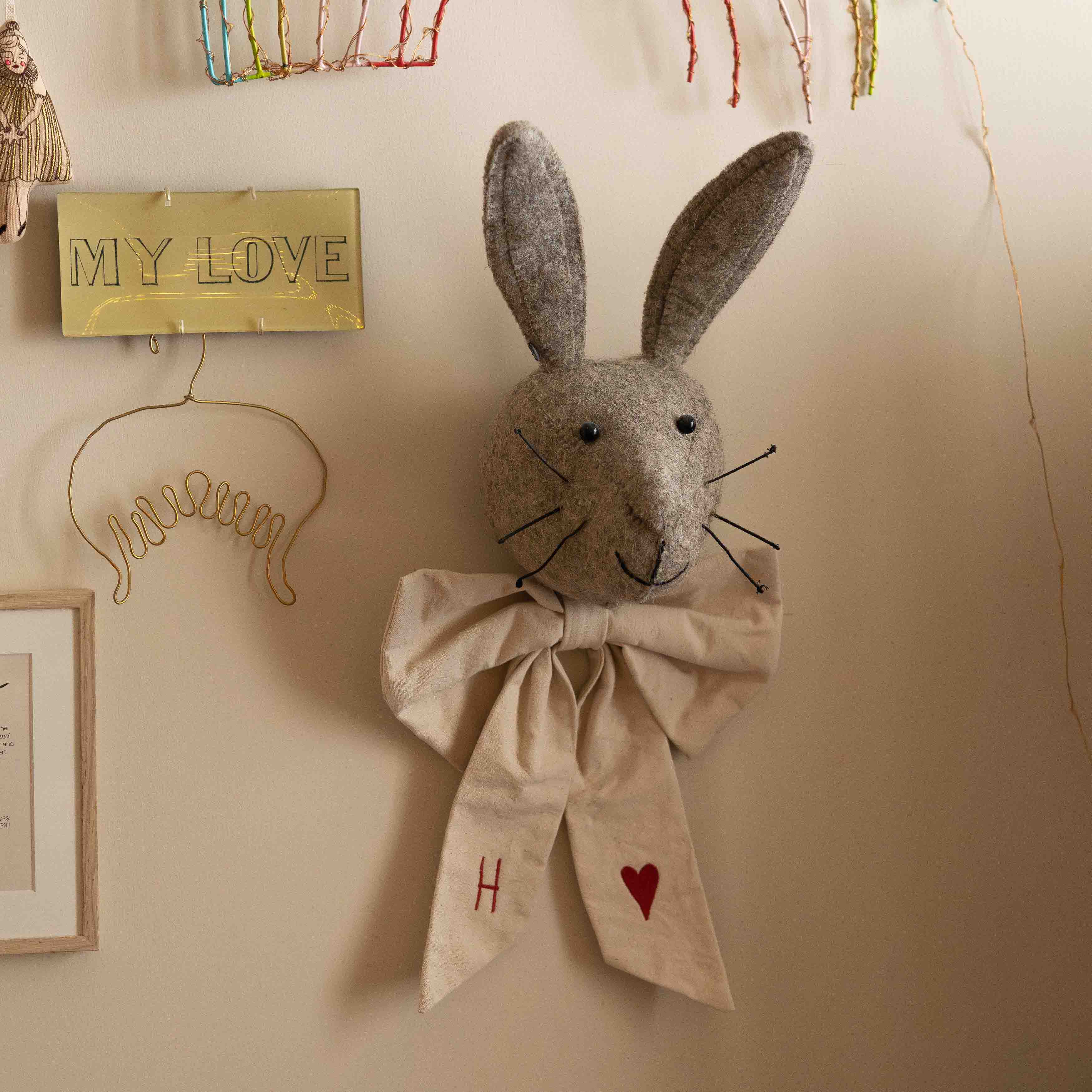 Initial Festive Bow Small - Heart