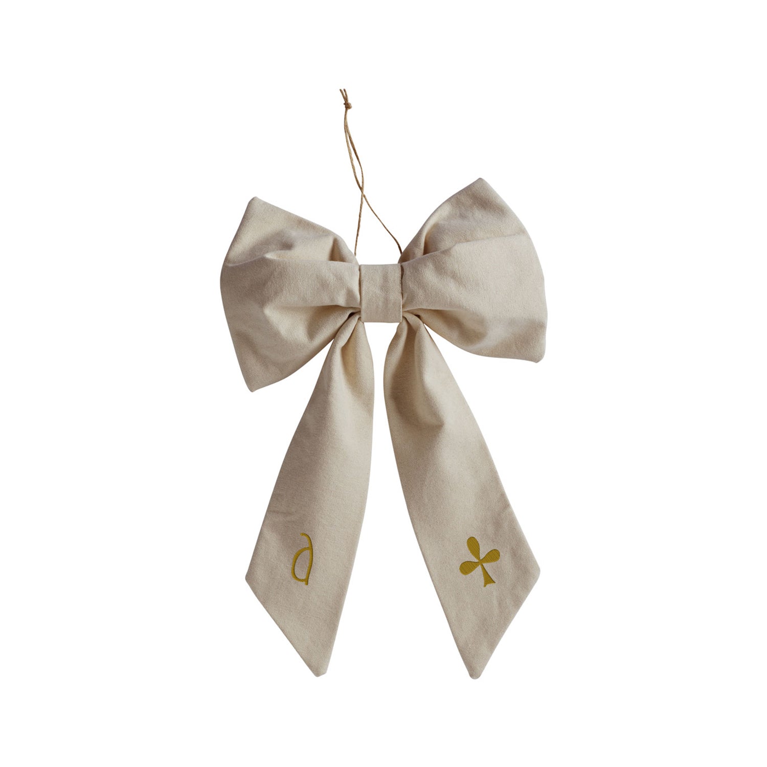 Initial Festive Bow Small - Clover