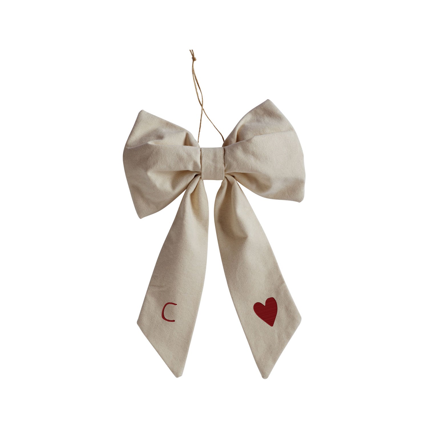 Initial Festive Bow Small - Heart