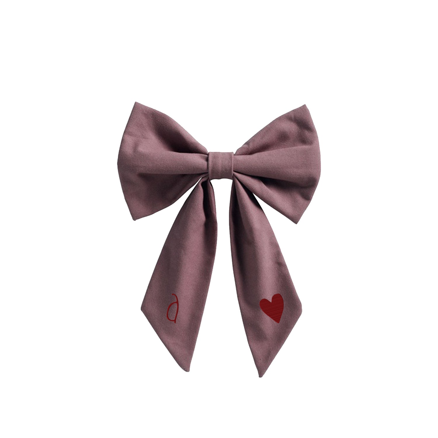 Gepersonaliseerde Strik in Plum met Hart en Initiaal