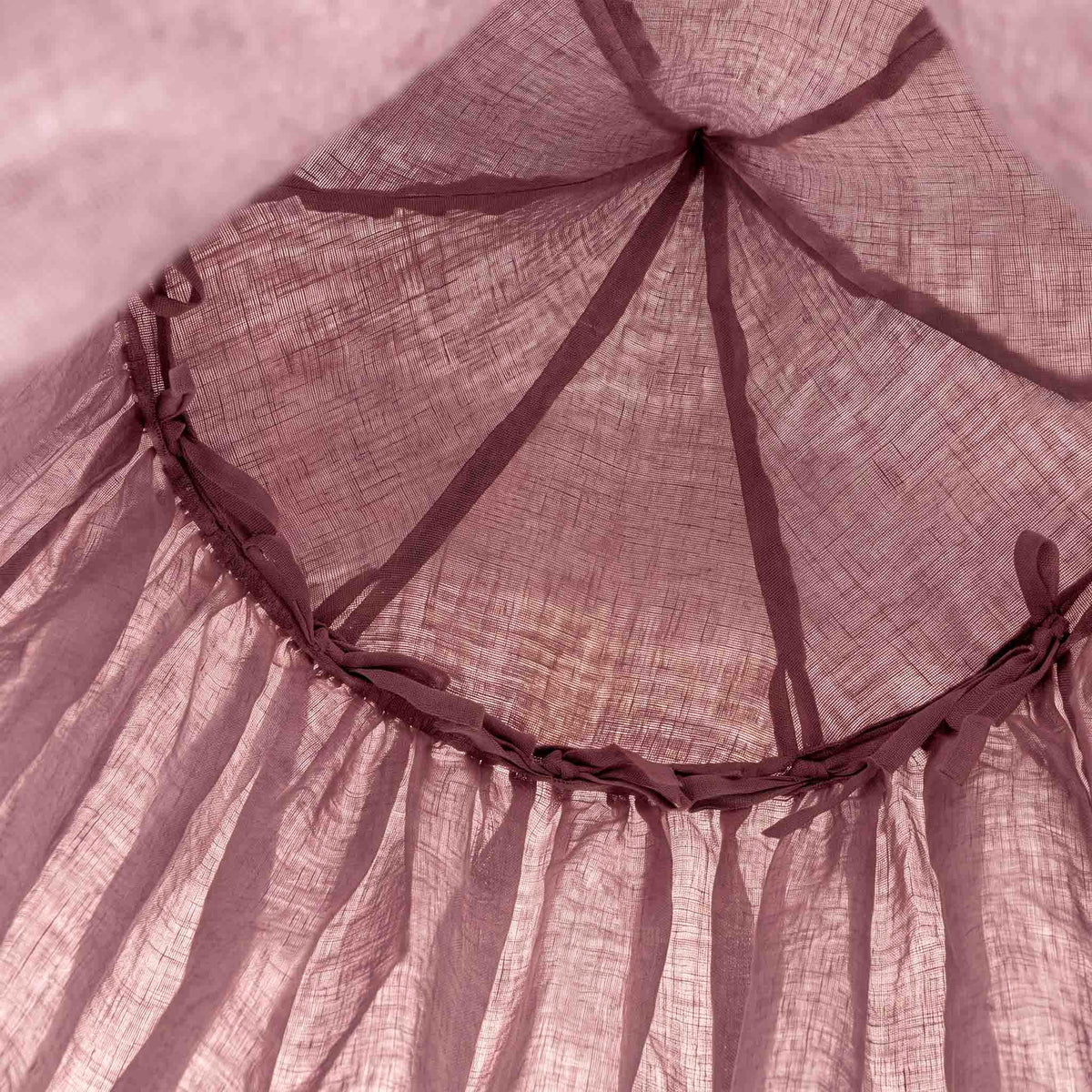 Linen Bed Canopy - Plum