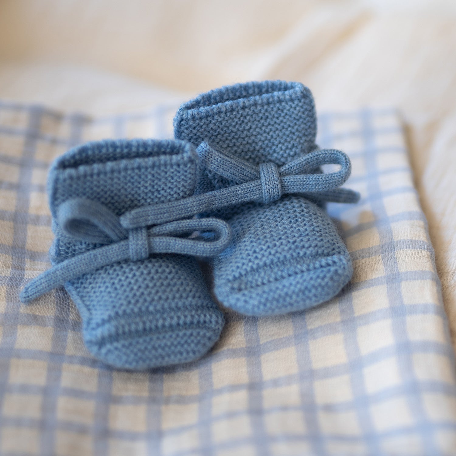 Merino Baby Booties Light Blue