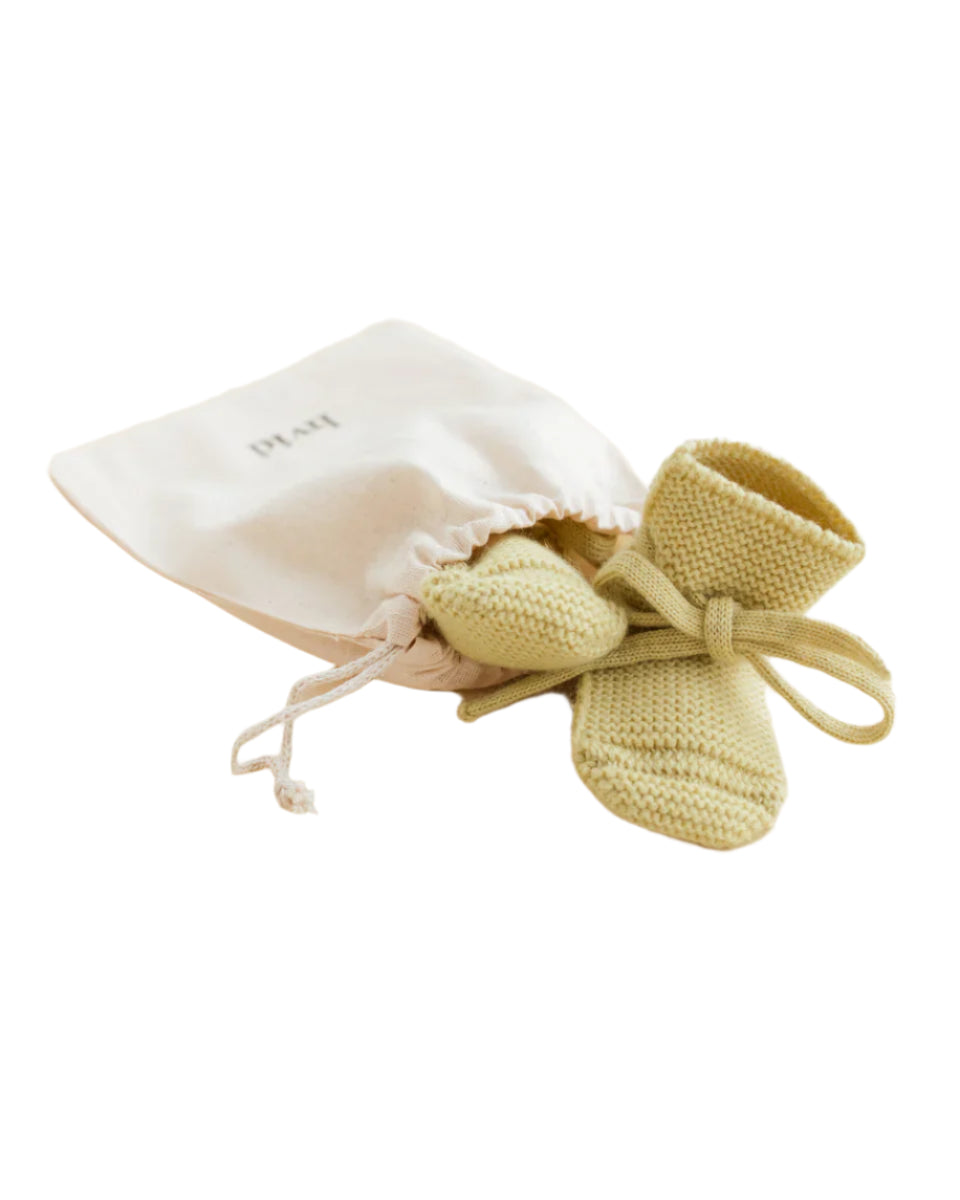 Merino Baby Booties Light Yellow