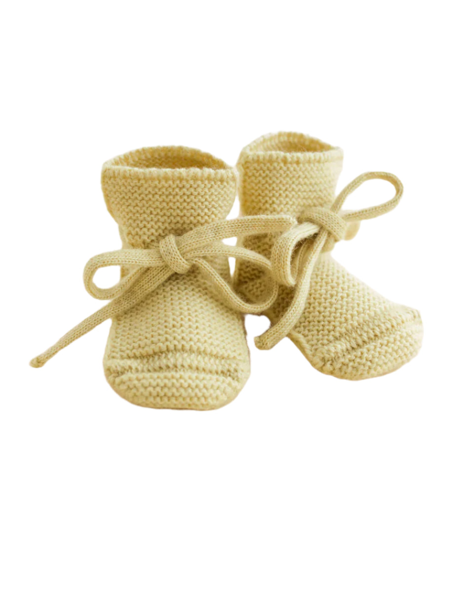 Merino Baby Booties Light Yellow