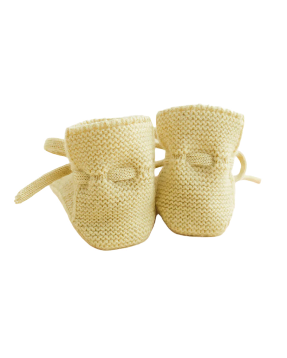 Merino Baby Booties Light Yellow