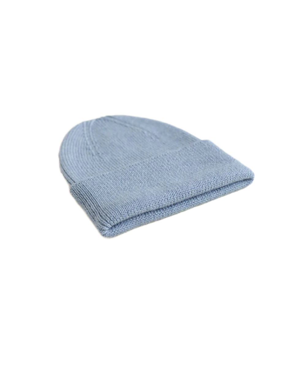 Fonzie Merino Beanie Newborn Light Blue