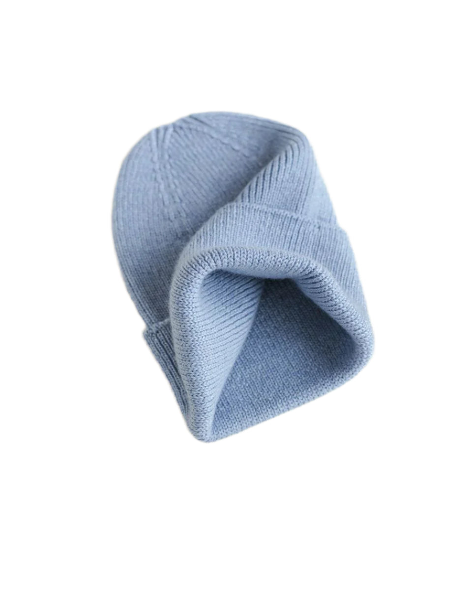 Fonzie Merino Beanie Newborn Light Blue