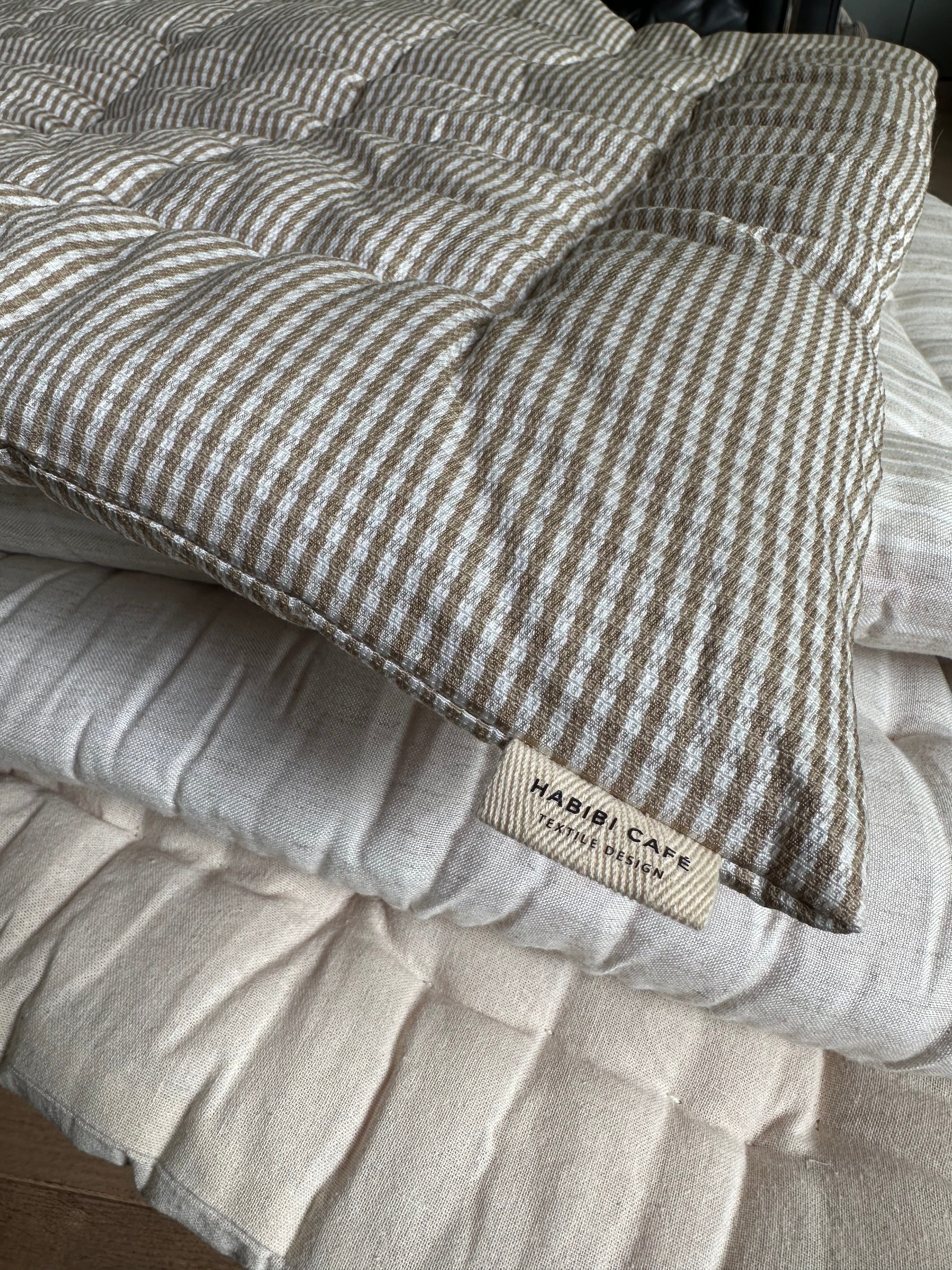 Linen Mattress Beige Checkered