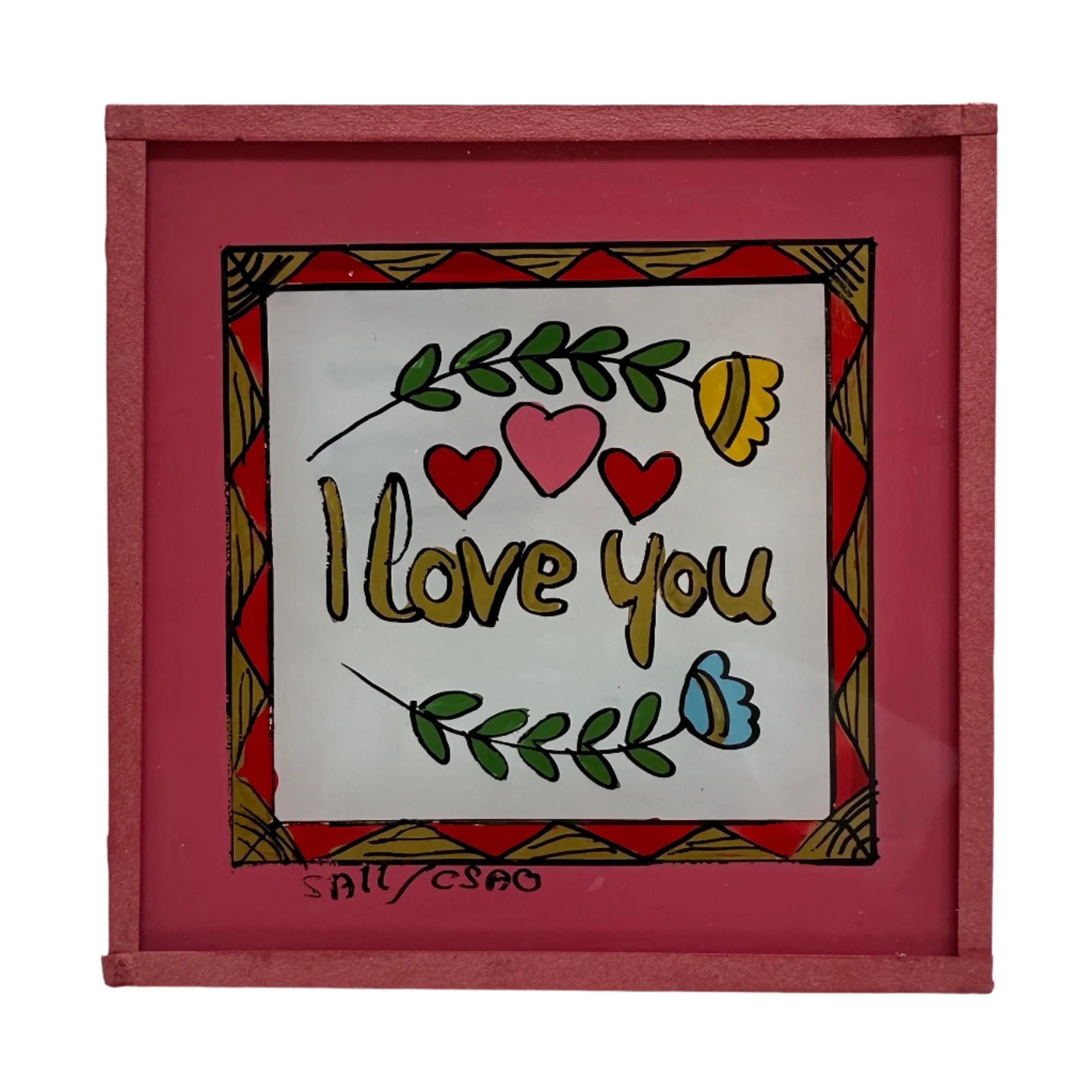 I Love You White Painting - Mini