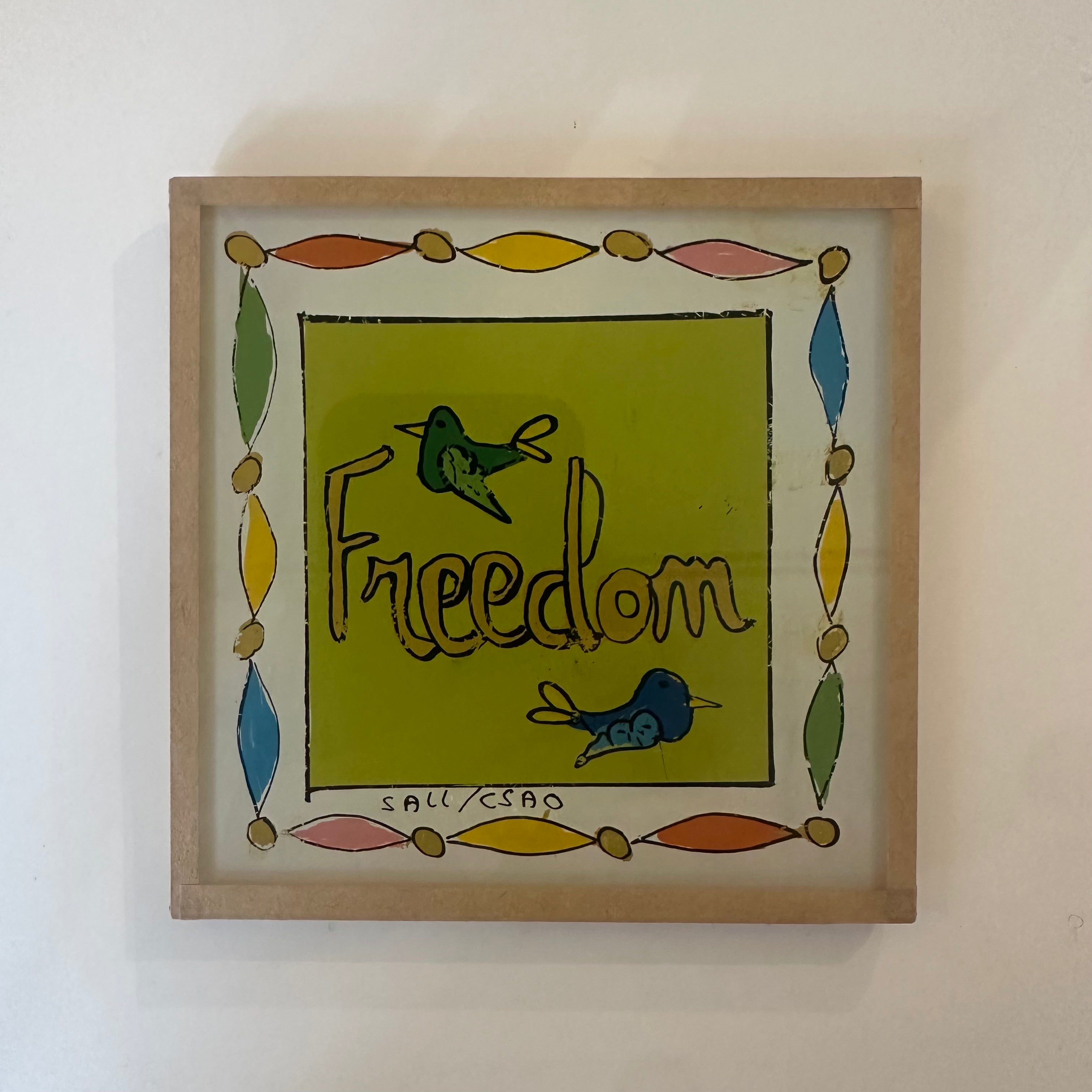 Freedom Green Kraft Painting - Mini