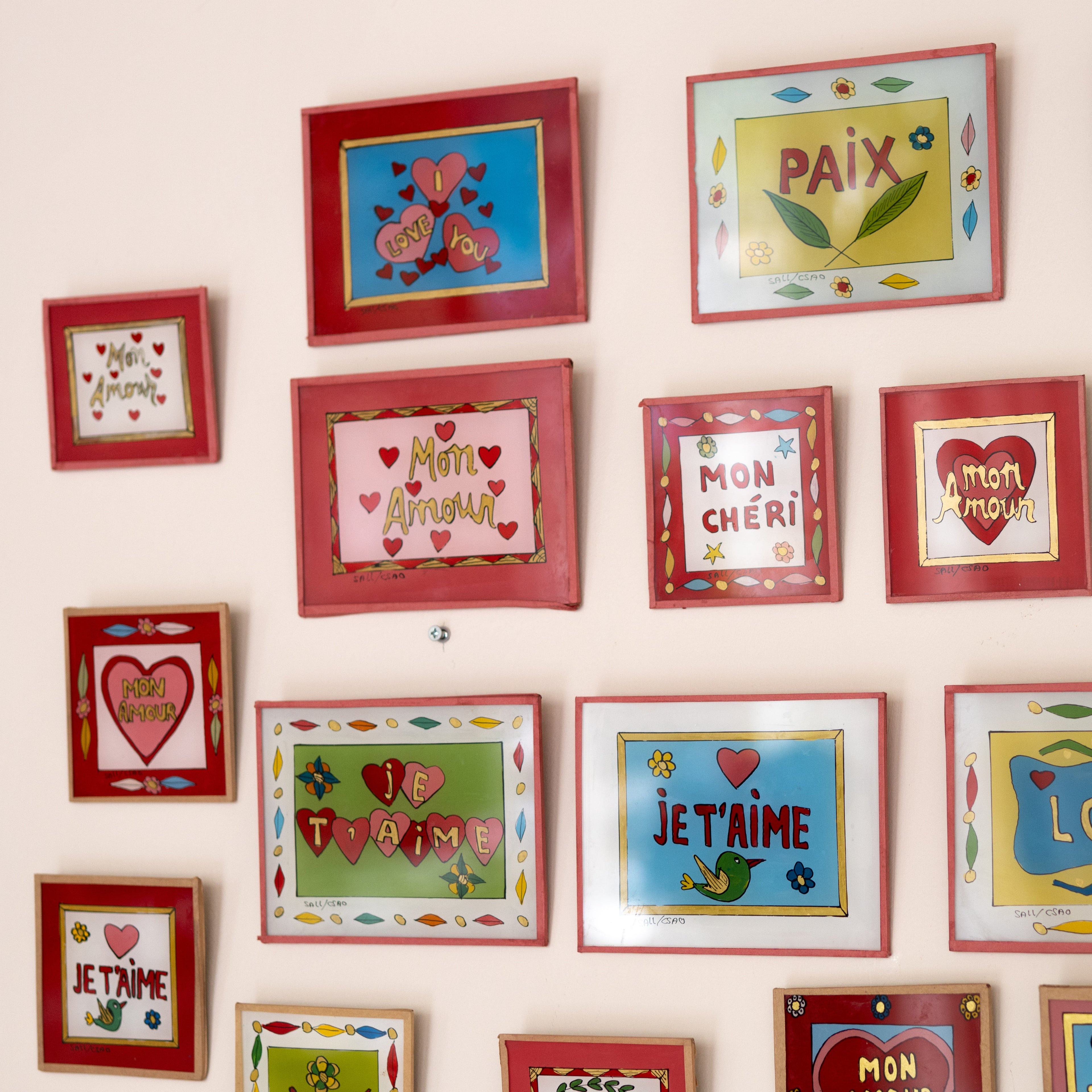 I Love You Blue Hearts Painting - Midi