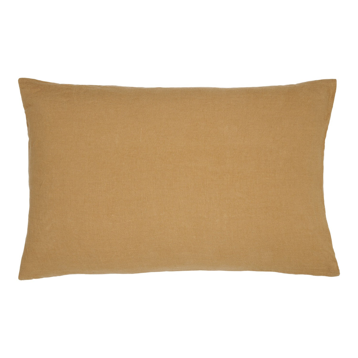 Hazel & George Linen Pillow Cover in Dore, a rectangular linen pillow with an envelope closure, on a white background